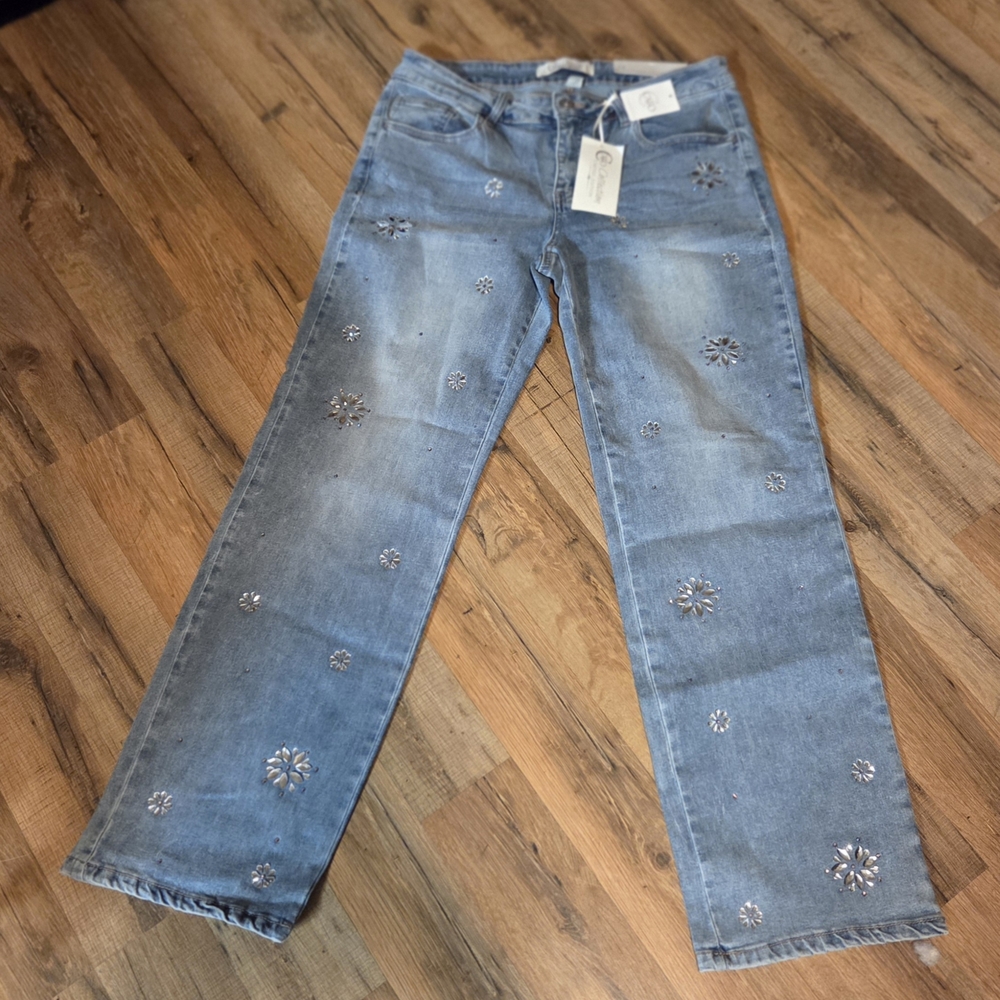 Women's Blue Embellished CATO Collection Limited Edition Jeans Size 10